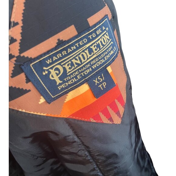 Pendleton women‎ XS Sheridan Aztec puffer jacket western wear orange brown black - Picture 12 of 12